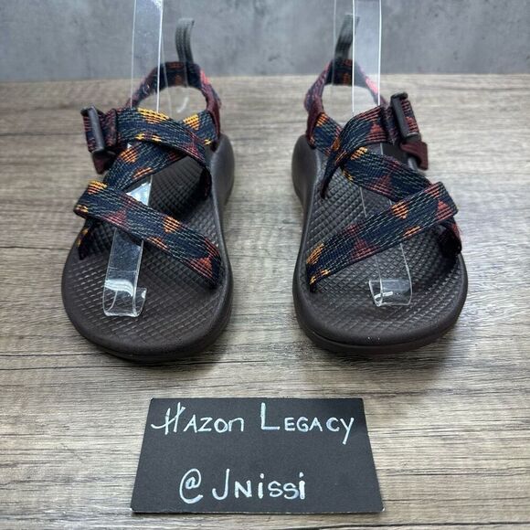 Chaco~Kids Z/1 EcoTread Footwear~Burgundy Multicolor Sandals~Size 1 - Picture 3 of 7